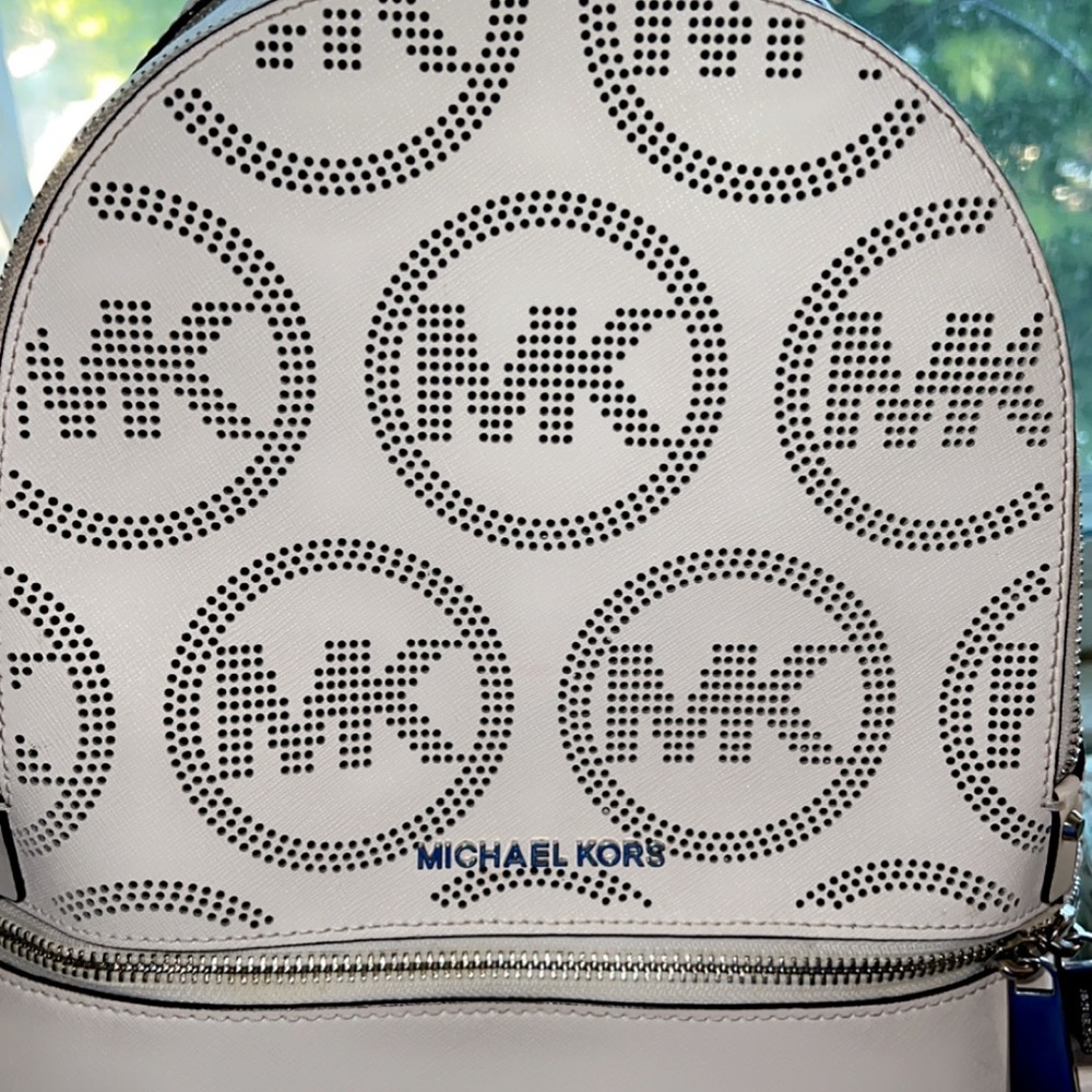 Michael Kors white backpack